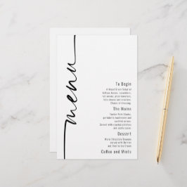 Budget Calligraphy Modern Bröllop Menu