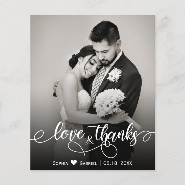 Budget Calligraphy Script Bröllop Kärlek och tack (Framsida)