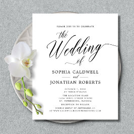 Budget Calligraphy-webbplats OSA Wedding-inbjudan