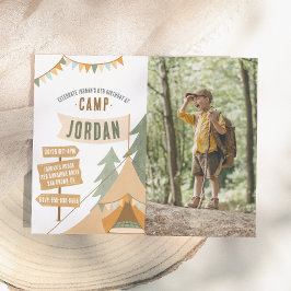 Budget Camping Outdoor Pojke Foto Födelsedagsfest