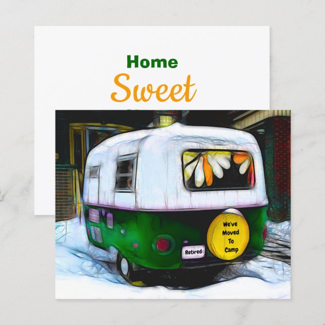 Budget Camping Retro Pensionerad Vintage Flyttar (Fram/baksida)