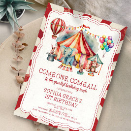 Budget Carnival Circus Show & Animals Birthday Inbjudningar