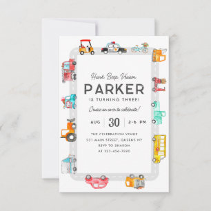 Budget Cars Street Kids Transport Birthday Anteckningskort