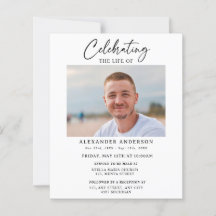 Budget Celebration of Life Black White Funeral