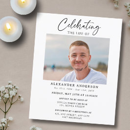 Budget Celebration of Life Black White Funeral