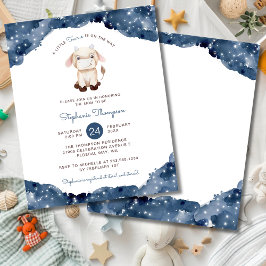 Budget Celestial Oxen Baby Shower-inbjudan