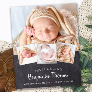Budget Chalkboard Baby 4 Photo Birth Tack