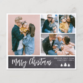 Budget Chalkboard Collage Snowy-julens Helgdag Flygblad