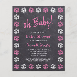 Budget Chalkboard Rosa Girl Girl Tass avtryck Baby