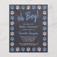 Budget Chalkboard Tass avtryck Blue Boy Baby Showe