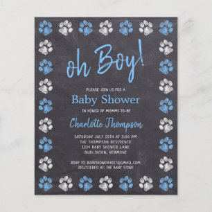 Budget Chalkboard Tass avtryck Blue Boy Baby Showe