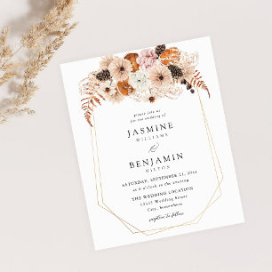 Budget Champagne BeigeOrange Rustic Blommigt Bröll Flygblad