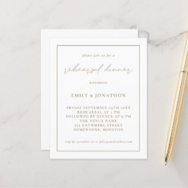 Budget Champagne guld Rehearsal Dinner Inbjudan