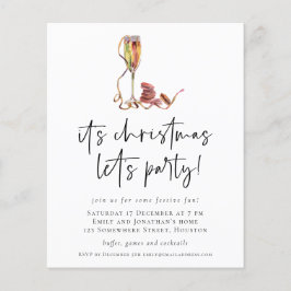 Budget Champagne-julklet Party Inbjudan