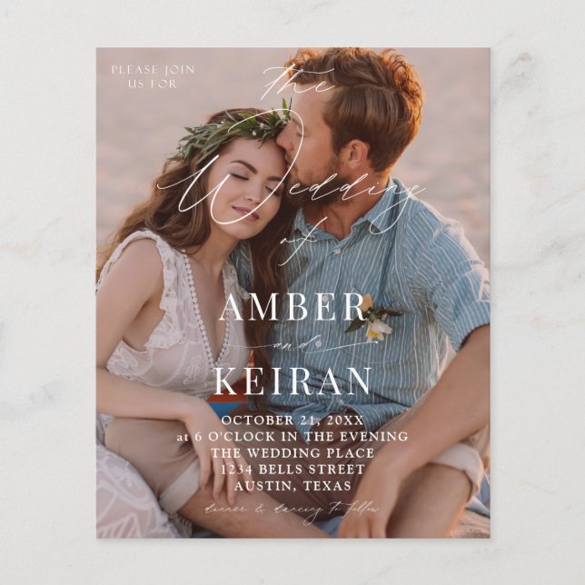 Budget Champagne Shades - Photo Bröllop V2 Flygblad (Framsidan)