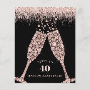 Budget Champagne Toast Black 40:e födelsedagen Inb