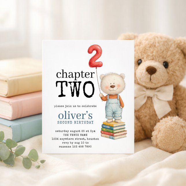 Budget Chapter Two Bear Book Boy 2nd Birthday (Skapare uppladdad)