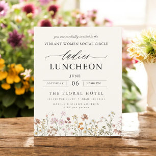 Budget Charity Lunch Wildblomsinbjudan