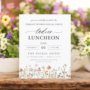 Budget Charity Lunch Wildblomsinbjudan Flygblad