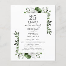 Budget Chic 25-årsjubileum Blommig Inbjudan