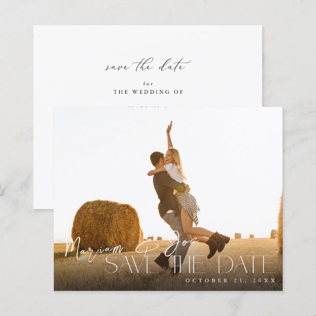 Budget Chic Foto-remsa Save the Date 2 (Fram/baksida)