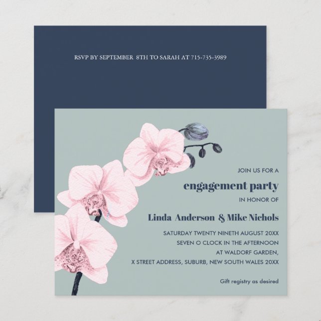 BUDGET Chic Orchid Gren Rosa marinfart bröllop (Fram/baksida)