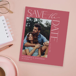 Budget Chic Stilfull Modern Foto Spara Datum 2 Ros Flygblad