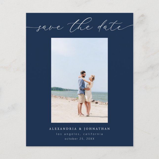 Budget Chic Stylish Mod Foto Spara datum 3 Marinbl Flygblad (Framsidan)