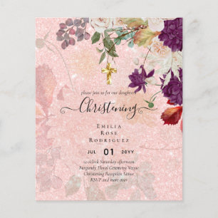 BUDGET CHRISTENING Inbjudan Baptism Bautizo Bautis Flygblad