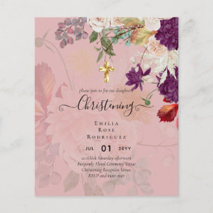 BUDGET CHRISTENING Inbjudan Baptism Bautizo Bautis Flygblad