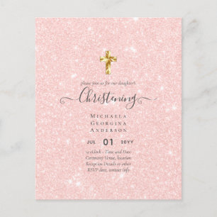 BUDGET CHRISTENING Inbjudan Baptism Bautizo Bautis Flygblad