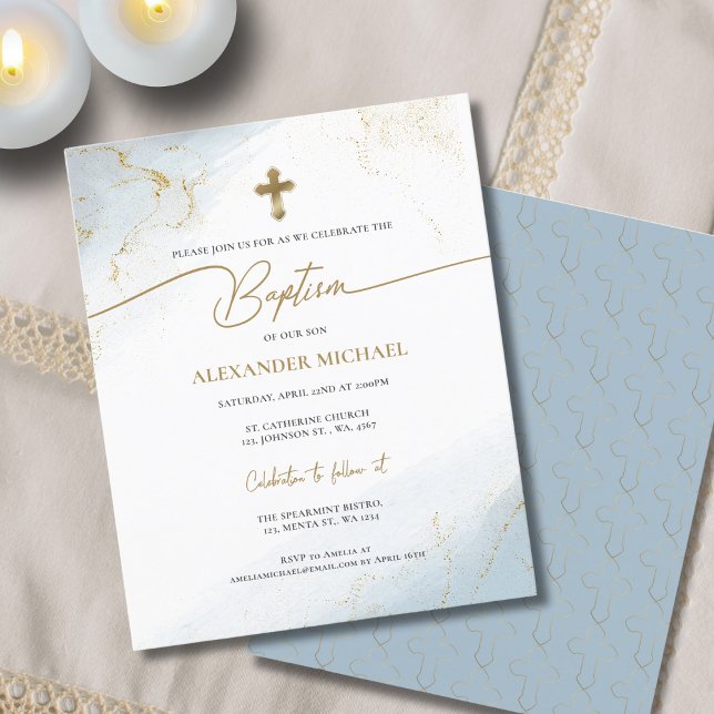 Budget Christian Blue Guld Kor Boy Baptism (Skapare uppladdad)