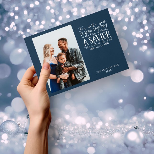 Budget Christian julverse Helgdag Photo (Budget Christian Christmas Verse Holiday Photo Christmas Card)