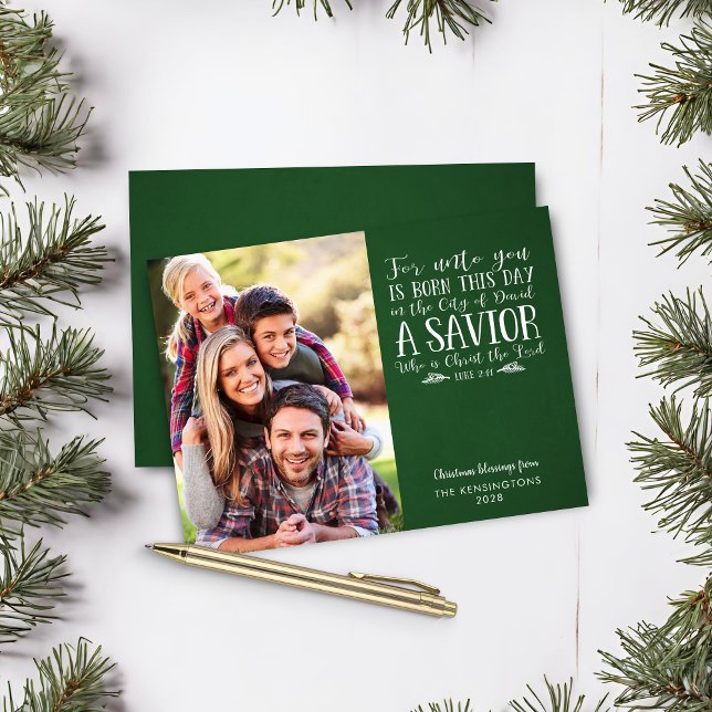 Budget Christian julverse Helgdag Photo (Budget Christian Christmas Verse Holiday Photo Card)