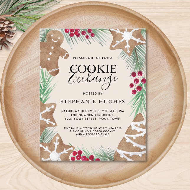Budget Christmas Cookie Exchange Party Invitation (Skapare uppladdad)