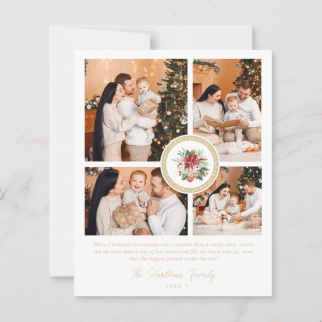 Budget Christmas Poinsettias Bouquet 4 Photos (Framsida)