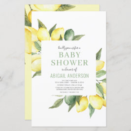Budget Citrus Modern Baby Shower-inbjudan för citr