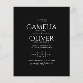 BUDGET Classic Black White MONOCHROME Bröllop Flygblad