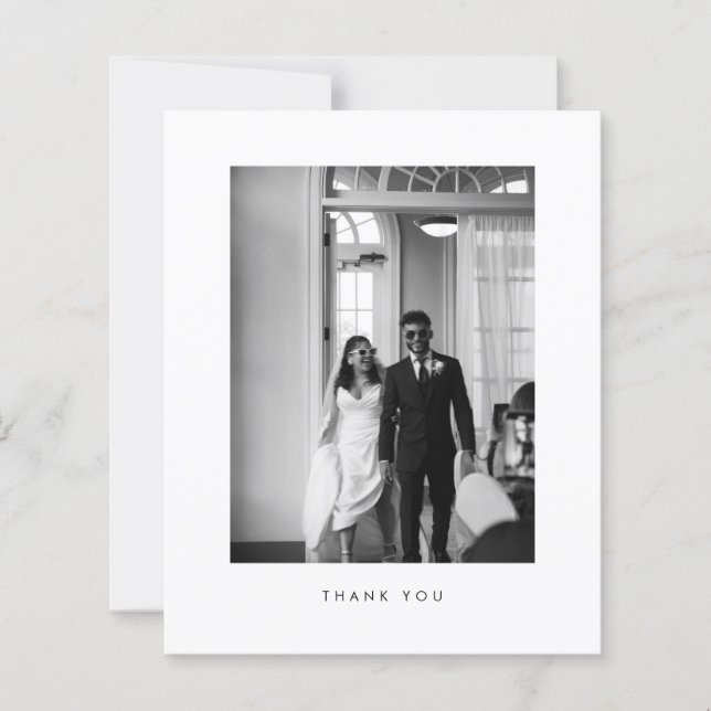 Budget Classic Black & White Wedding Thank you (Framsida)