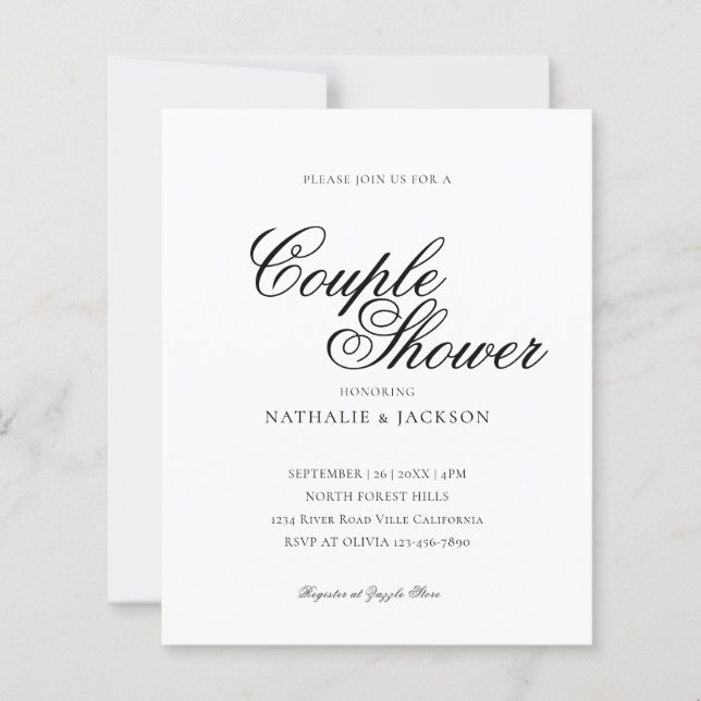 BUDGET Classic Elegant Script Couple Shower (Framsida)