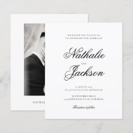 BUDGET Classic Elegant Script Photo Wedding