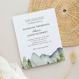BUDGET Classic Mountain Forest Watercolor Bröllop