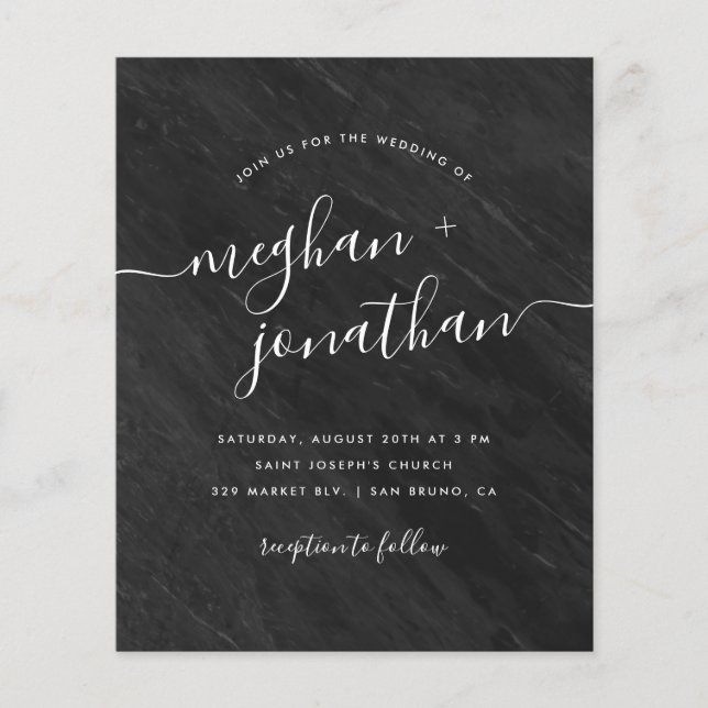 Budget Classic Obsidian Black Marble Bröllop (Framsida)