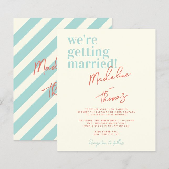 BUDGET Classic Summer Pastel Whimsical Bröllop (Fram/baksida)