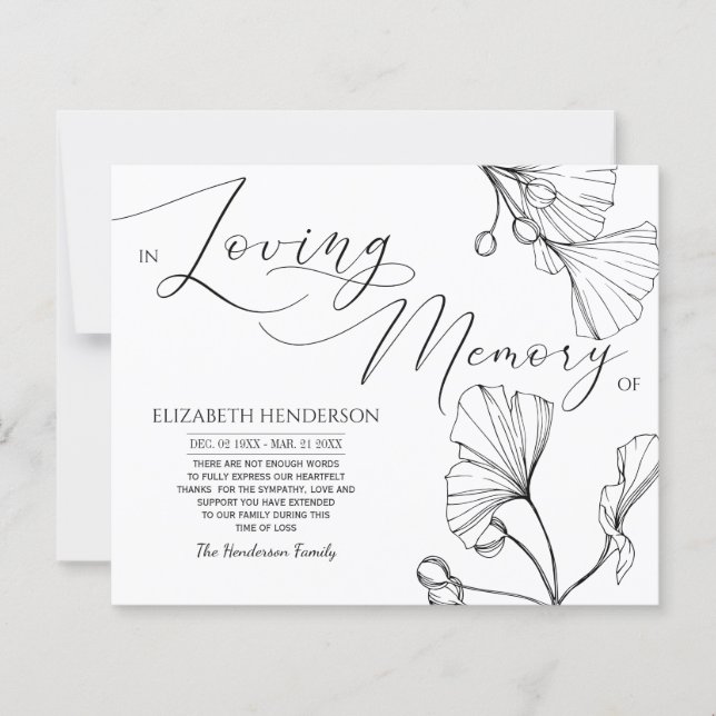 Budget Classic Sympathy Memory /Tack. (Framsida)