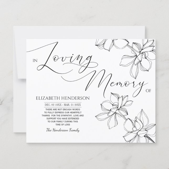 Budget Classic Sympathy Memory /Tack. (Framsida)