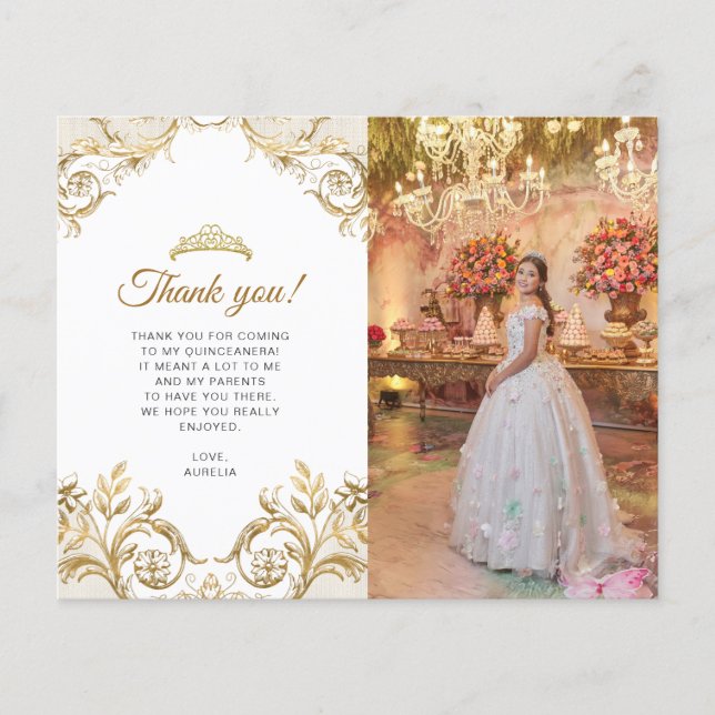 BUDGET Classic White Guld Photo Quinceañera (Framsida)