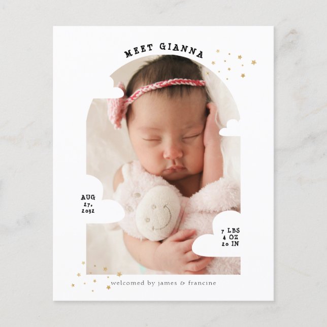 BUDGET Cloud Arch Photo Collage Tack Birth (Framsida)