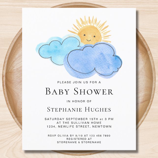 Budget Clouds Boy's Baby Shower-inbjudan (Skapare uppladdad)