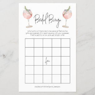Budget Cocktail Möhippa Bingo Bachelorette Game Flygblad